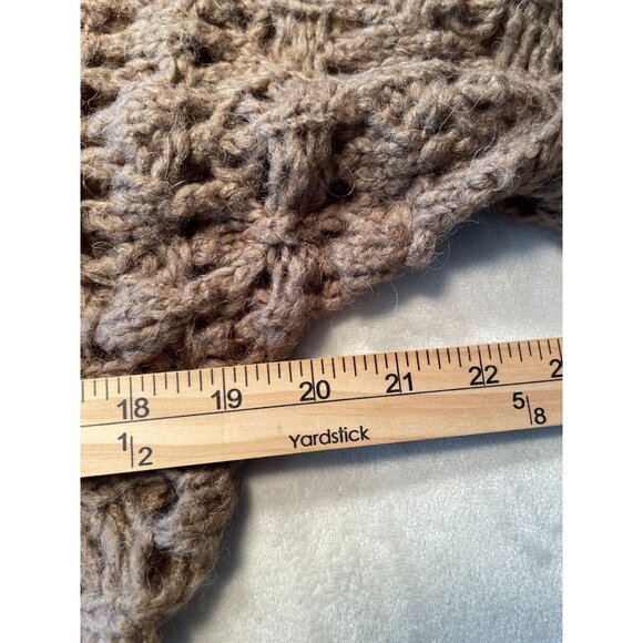 Free People Womens Crochet Knit Hooded Sweater Brown Cottagecore Y2K Twee Boho - Picture 3 of 12